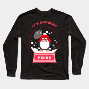 It Is Snowing Peace Penguin (Red) Long Sleeve T-Shirt